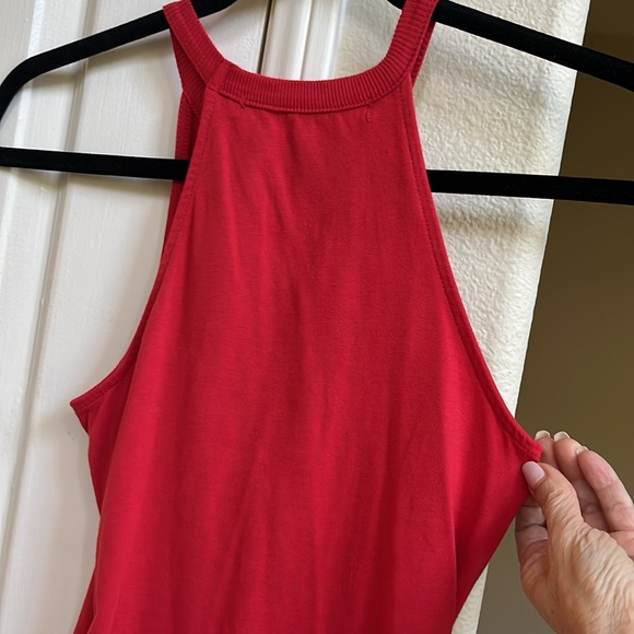 NWT Michael Stars Dress Halter Midi Ruched Dress - Red - Picture 6 of 6